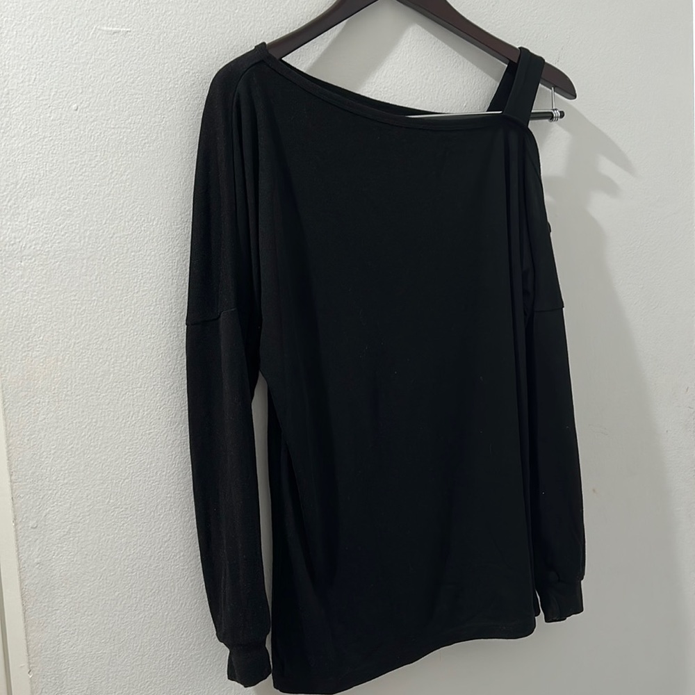 Kinked women’s long sleeve tunic tops casual cold shoulder blouse shirt